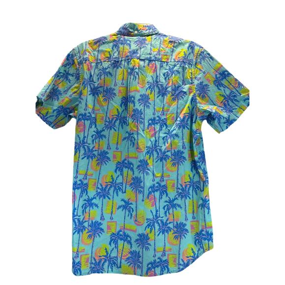 Chubbies The Idyllic Friday Shirt Mens Medium Blue Palm Tree Sunset 603223-063 - Picture 5 of 8